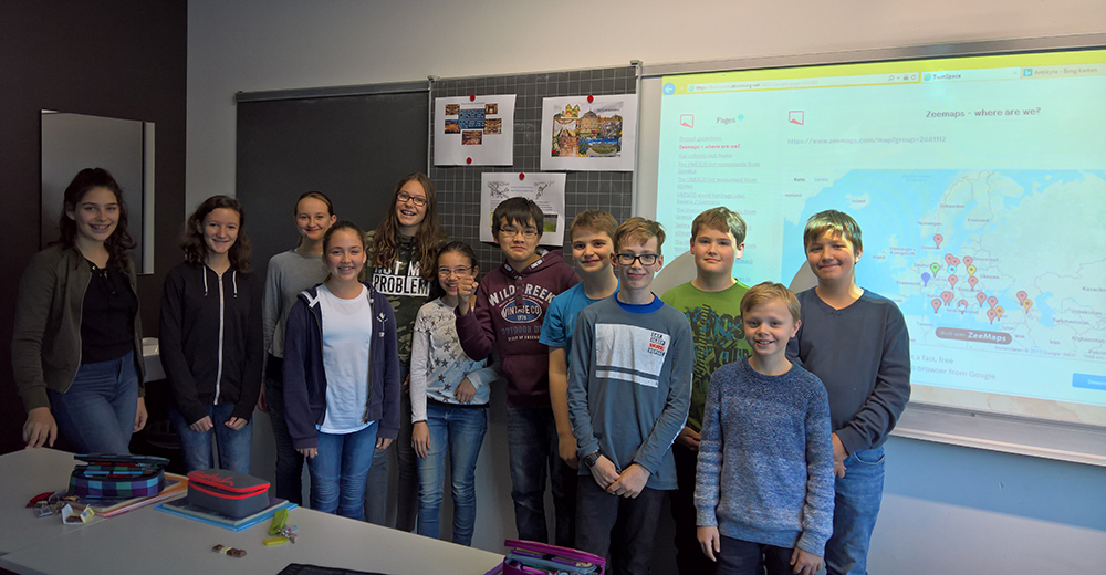 Die im eTwinning-Projekt engagierten Schülerinnen und Schüler. 