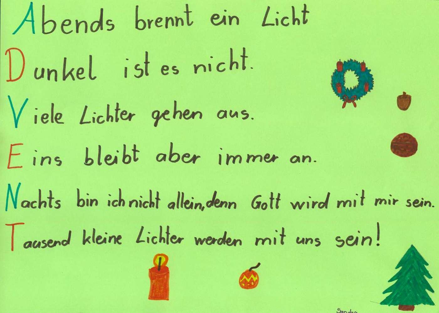 Wintergedichte wie dieses verfassten die Fünftklässler zusammen mit ihrem Deutschlehrer Kurt Riedl.