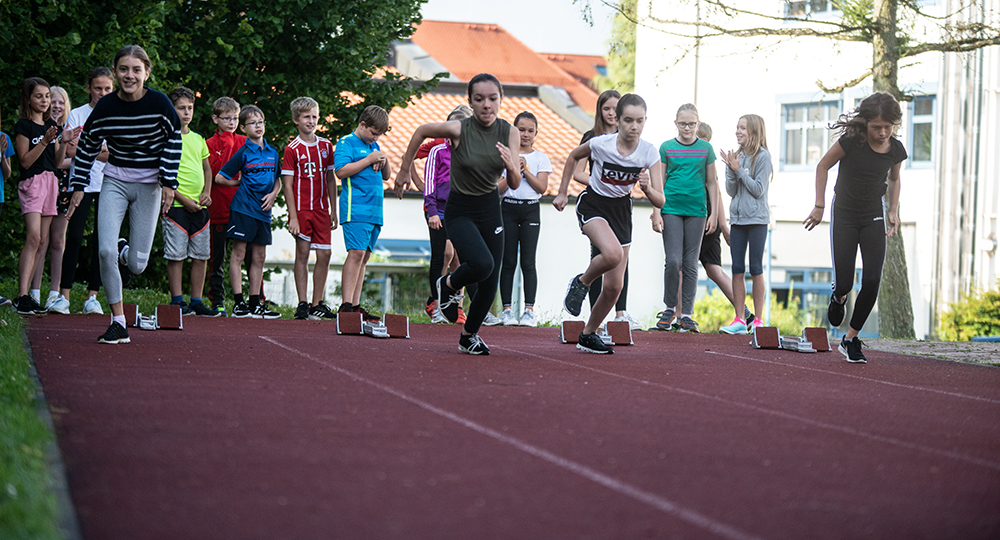 Viel Spaß hatten unsere Schülerinnen und Schüler am Dienstagvormittag beim Sportfest, wie hier beim Sprinten.